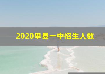 2020单县一中招生人数