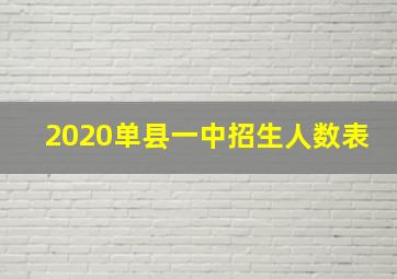 2020单县一中招生人数表