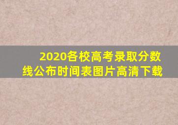 2020各校高考录取分数线公布时间表图片高清下载