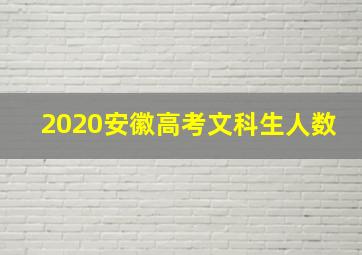 2020安徽高考文科生人数