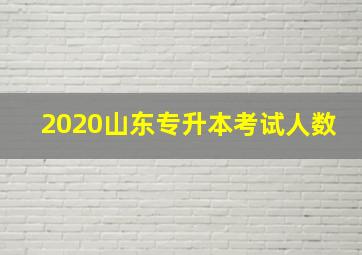 2020山东专升本考试人数