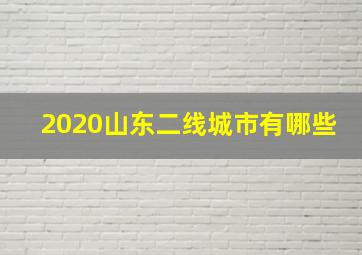 2020山东二线城市有哪些