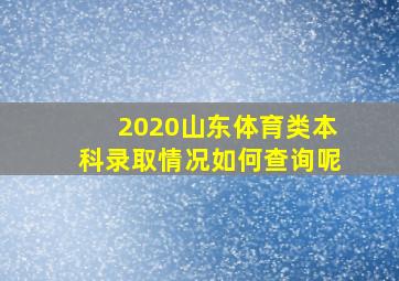 2020山东体育类本科录取情况如何查询呢