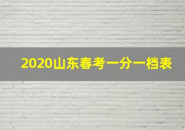 2020山东春考一分一档表