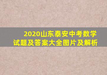 2020山东泰安中考数学试题及答案大全图片及解析