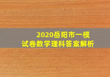 2020岳阳市一模试卷数学理科答案解析