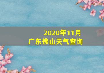 2020年11月广东佛山天气查询