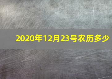 2020年12月23号农历多少