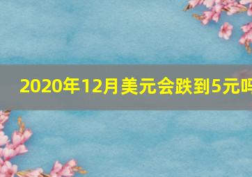 2020年12月美元会跌到5元吗