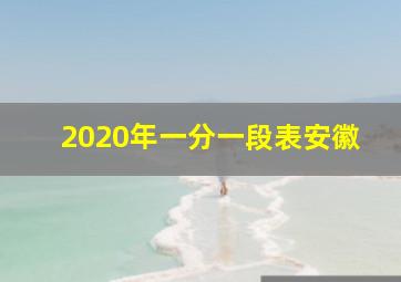 2020年一分一段表安徽