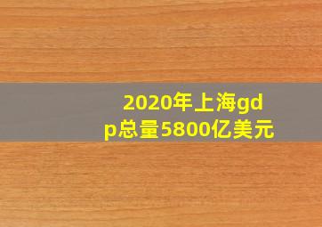 2020年上海gdp总量5800亿美元