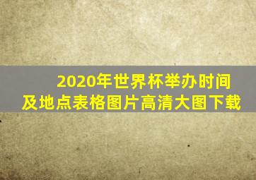 2020年世界杯举办时间及地点表格图片高清大图下载