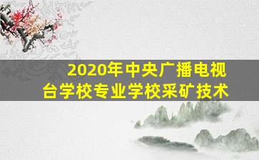 2020年中央广播电视台学校专业学校采矿技术