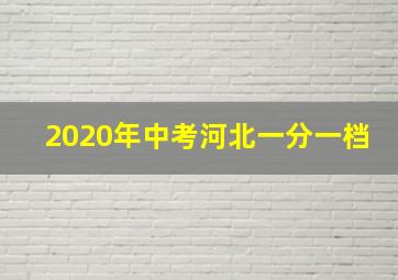 2020年中考河北一分一档