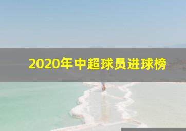 2020年中超球员进球榜