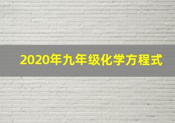 2020年九年级化学方程式