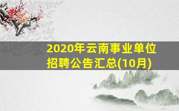 2020年云南事业单位招聘公告汇总(10月)