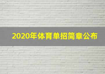 2020年体育单招简章公布