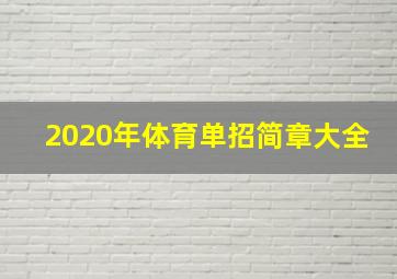 2020年体育单招简章大全