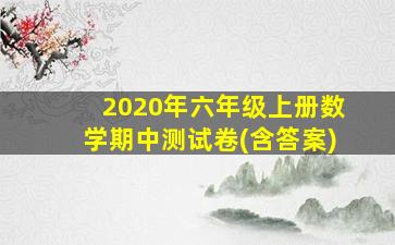 2020年六年级上册数学期中测试卷(含答案)