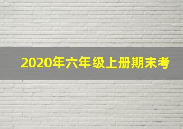 2020年六年级上册期末考