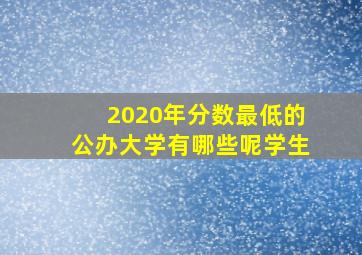 2020年分数最低的公办大学有哪些呢学生