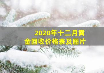 2020年十二月黄金回收价格表及图片