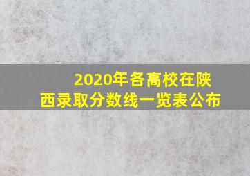 2020年各高校在陕西录取分数线一览表公布