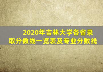 2020年吉林大学各省录取分数线一览表及专业分数线