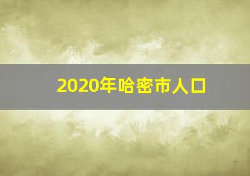 2020年哈密市人口