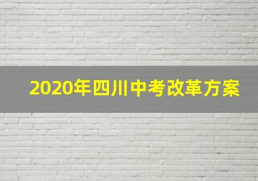 2020年四川中考改革方案