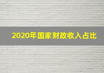 2020年国家财政收入占比