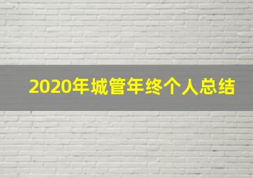 2020年城管年终个人总结