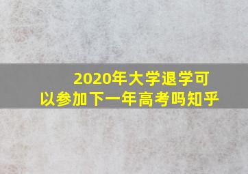 2020年大学退学可以参加下一年高考吗知乎