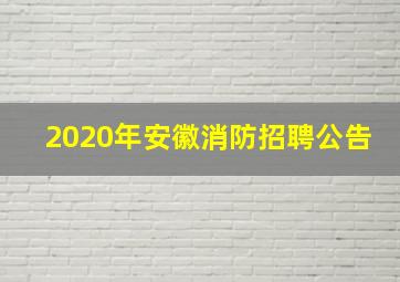 2020年安徽消防招聘公告