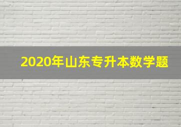 2020年山东专升本数学题