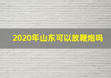 2020年山东可以放鞭炮吗