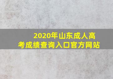 2020年山东成人高考成绩查询入口官方网站