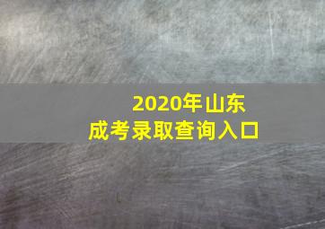 2020年山东成考录取查询入口