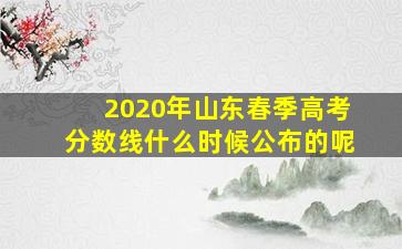 2020年山东春季高考分数线什么时候公布的呢