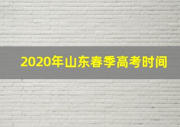 2020年山东春季高考时间