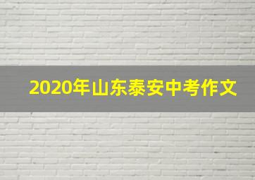 2020年山东泰安中考作文