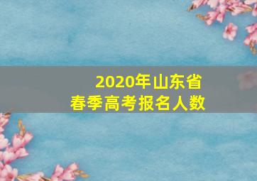 2020年山东省春季高考报名人数