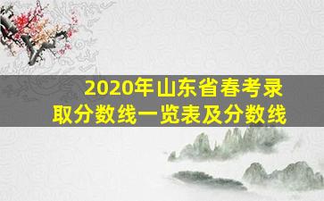 2020年山东省春考录取分数线一览表及分数线