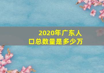 2020年广东人口总数量是多少万