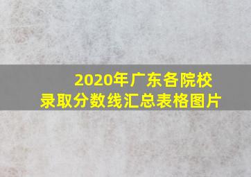 2020年广东各院校录取分数线汇总表格图片