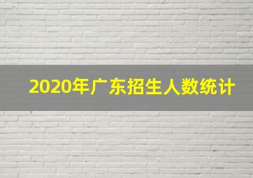 2020年广东招生人数统计