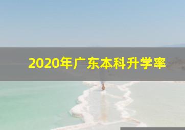 2020年广东本科升学率