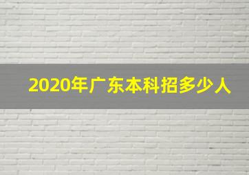 2020年广东本科招多少人