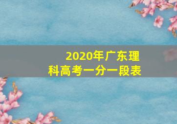 2020年广东理科高考一分一段表